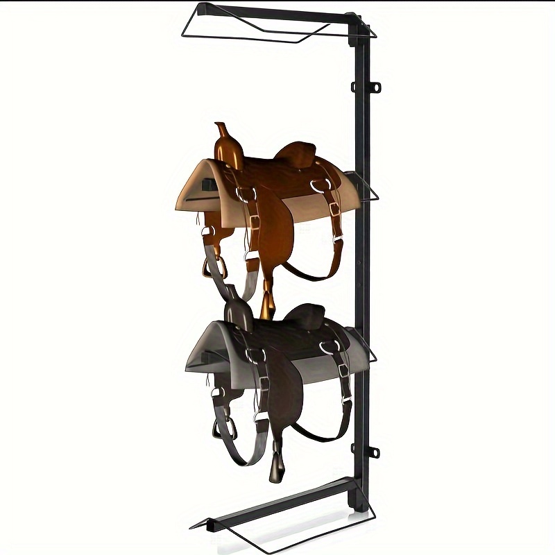 

1 Set Rack With Pad Bar For Horse | 4 Layer Heavy-duty Rack Wall Mount | Western & English Rack | Tack Organized