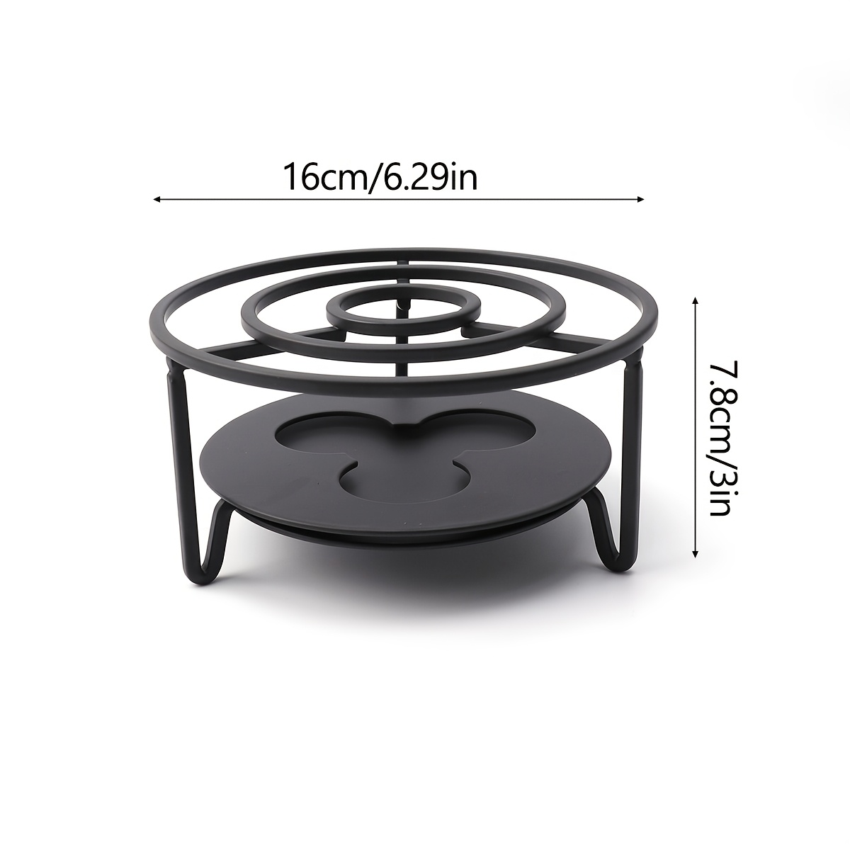 TEMU 1pc Black Iron Powder Coated Tea Kettle Base Wire Heating Tea Warmer Candle Heating Tea Warmer Home Outdoor Portable Tea Kettle Tea Brewing