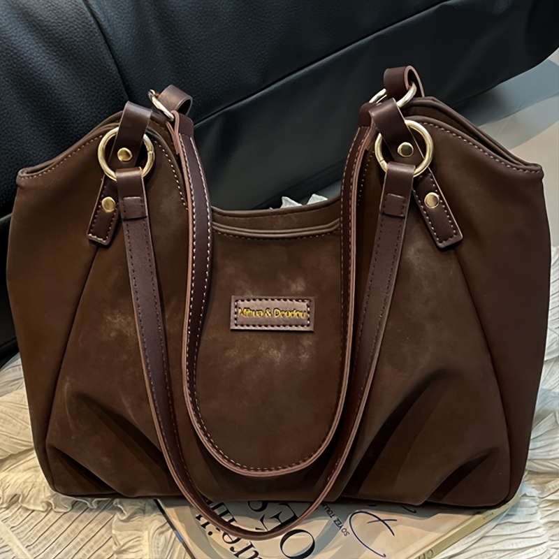 TEMU Women's Crossbody Bag, Large Capacity And Large , Fashionable And Tote Bag, With Metal Rings, Easy To Single Shoulder/crossbody Carrying,