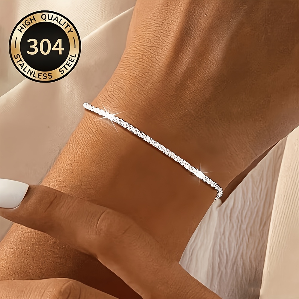 TEMU Fashion Easy Sparkling Stainless Steel Bracelet, Star Shaped Women's Bracelet, Low Hypoallergenic, Non-fading, Elegant Easy Style, Premium