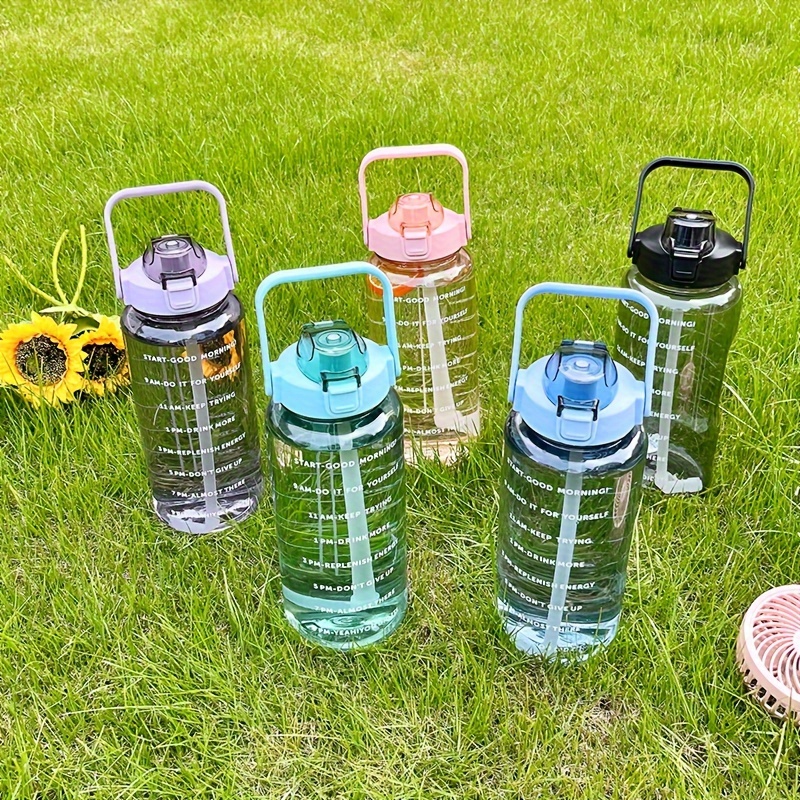 

1pc 2l/67.63oz Plastic Transparent Water Cup, Portable Large Capacity Water Bottle With Straw, Suitable For Outdoor Sports, Fitness Training