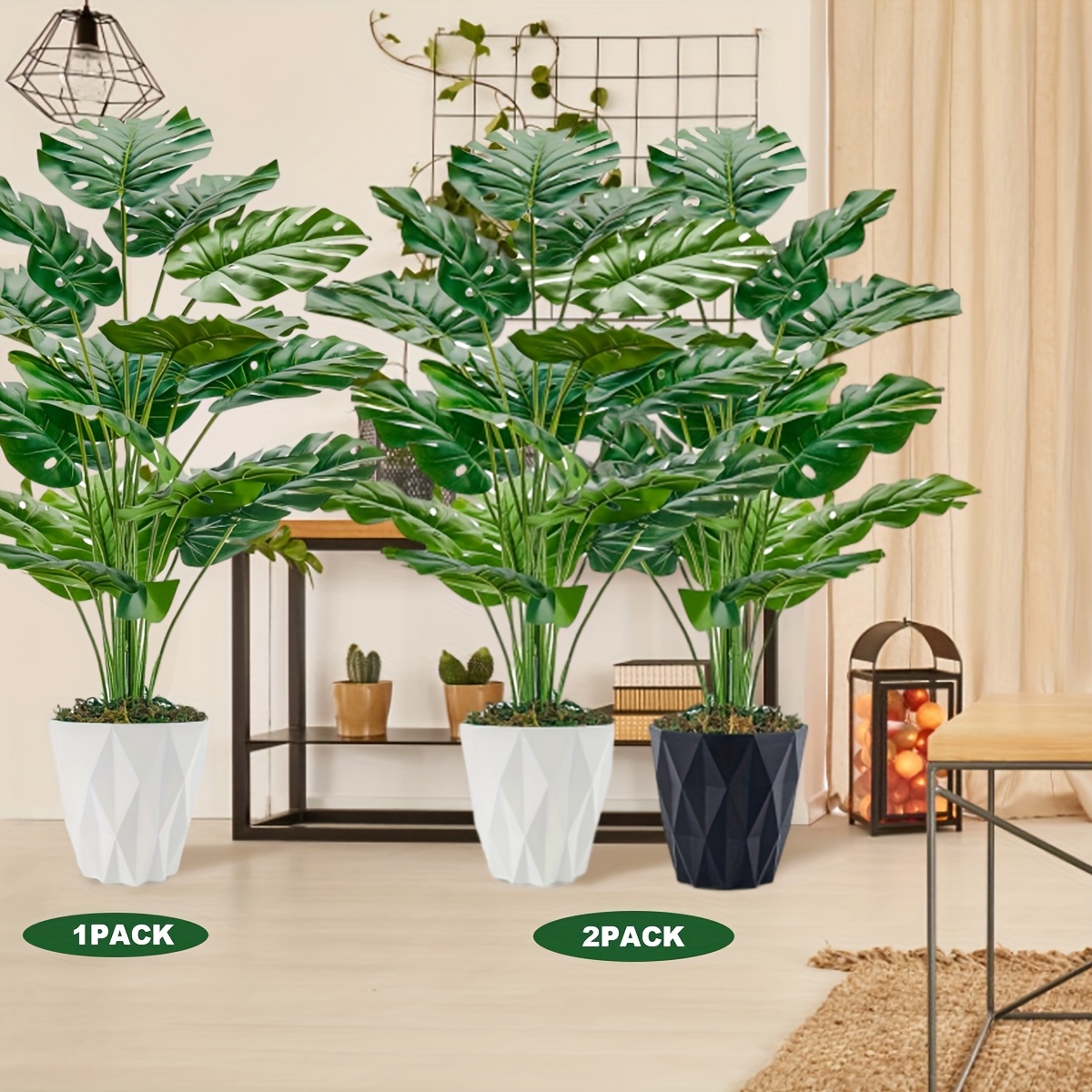 

1/2pcs 28-inch Artificial Plants, Large Indoor Artificial Plants, White And Black Flower Pots, Suitable For Home Office Living Room Decoration, Valentine's Day, Father's Day, Day, Graduation Season