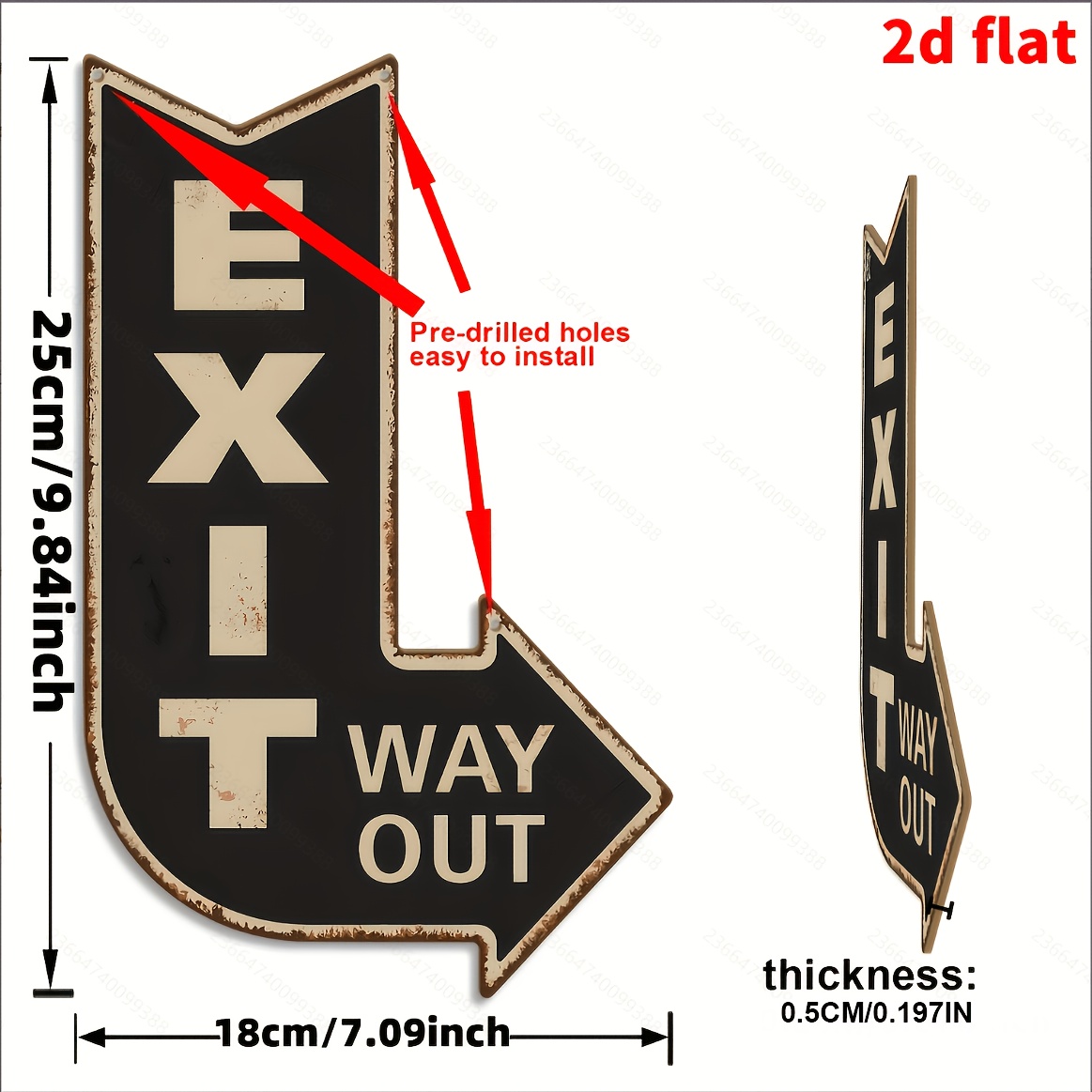 TEMU 2d Flat, 2d Plane, Wooden Signboard, 'exit' Retro Arrow Sign, Decorative Plaque And Statue, Nostalgic Directional Wall Decor, Suitable For Home,