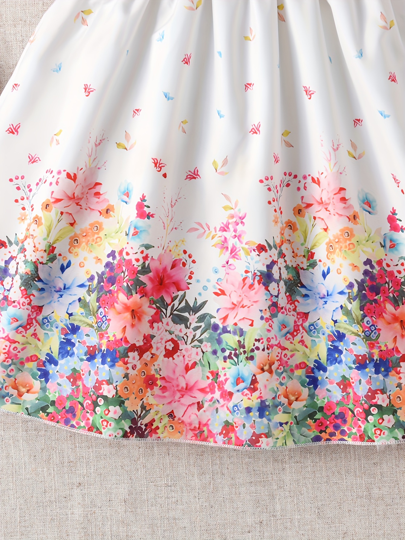 A Young Dreamy Floral Print Princess Dress, Featuring Flutter Sleeves And a Casual Design with a Belt