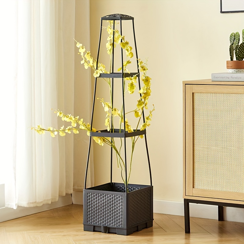 

Modern Tower-shaped Climbing Plant Stand With Drainage - Balcony, Patio & Garden Vegetable Gardens