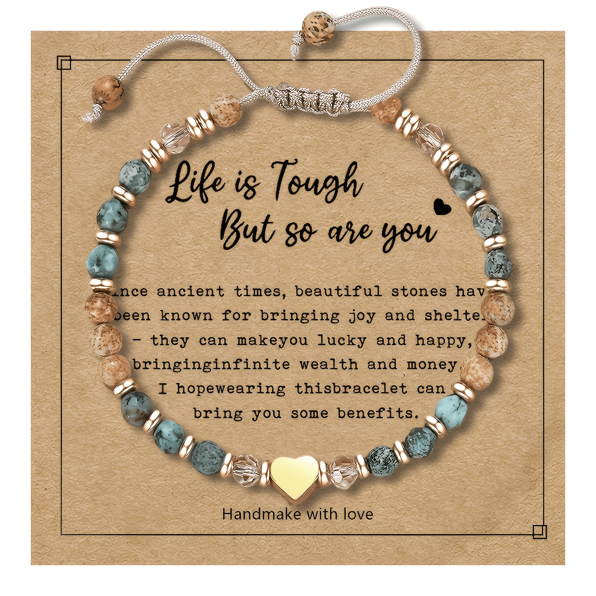 TEMU Regalos para , pulsera de piedra para mujeres y hombres - Joyería de , regalo para para recuperarte para , hermana, , papá, regalo significativo
