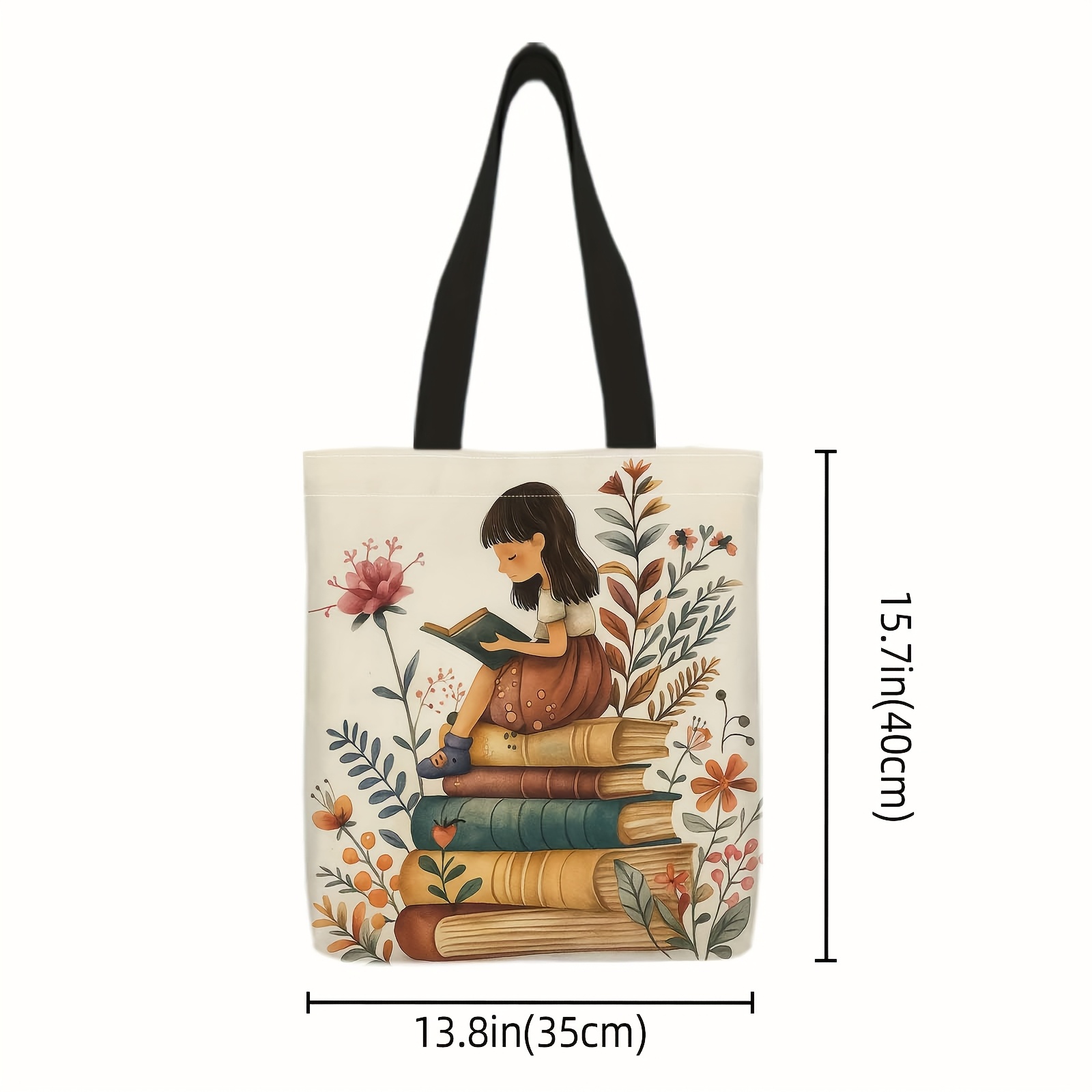 TEMU Printed Bag, Reading, Books-durable Large Capacity Backpack, Suitable For Work, Party Companion, Beach Shopping, Library, Travel And Everyday