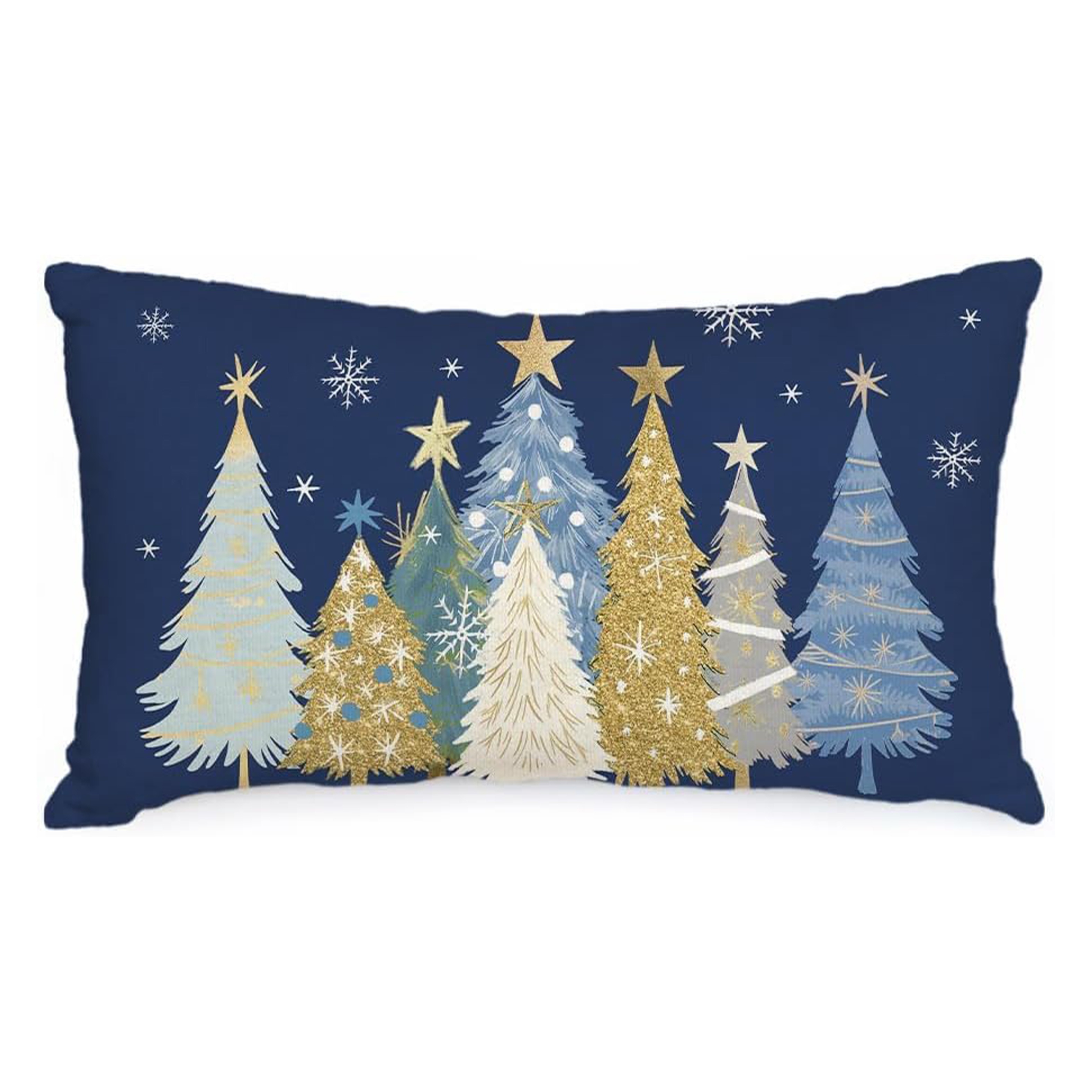 TEMU 1pc, Christmas Pillow Cover 12x20 Inch Watercolor Christmas Decoration Holiday Farmhouse Winter Pillow Case For Sofa Couch Decor(single Side, No