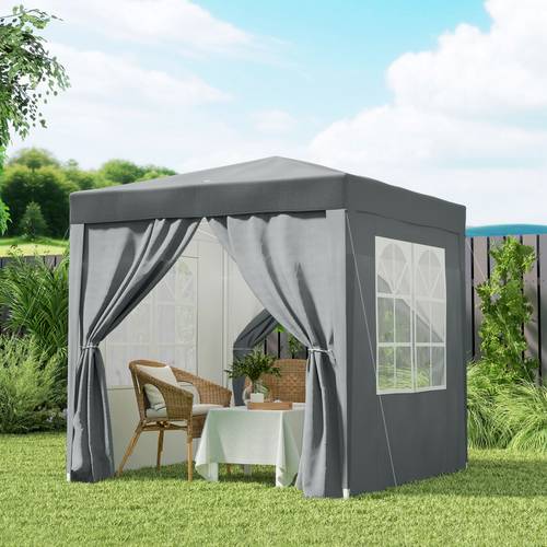 2mx2 up gazebo grey party tent canopy with oxford cloth galvanized zipper closure storage bag