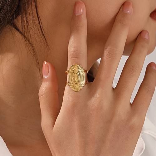 un bague large surdimensionnée de style punk en acier inoxydable, ajustable et ouverte, cadeau , pour , les vacances, les fêtes et de fête.