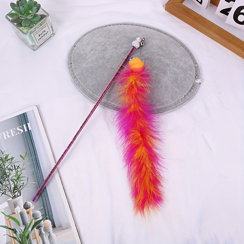 TEMU Jouet Interactif pour Chat avec Clochette, Bâton à Chat CATERPILLAR, Contact Amusant et avec , Adapté à Tous les Jeux d'Intérieur pour Chats