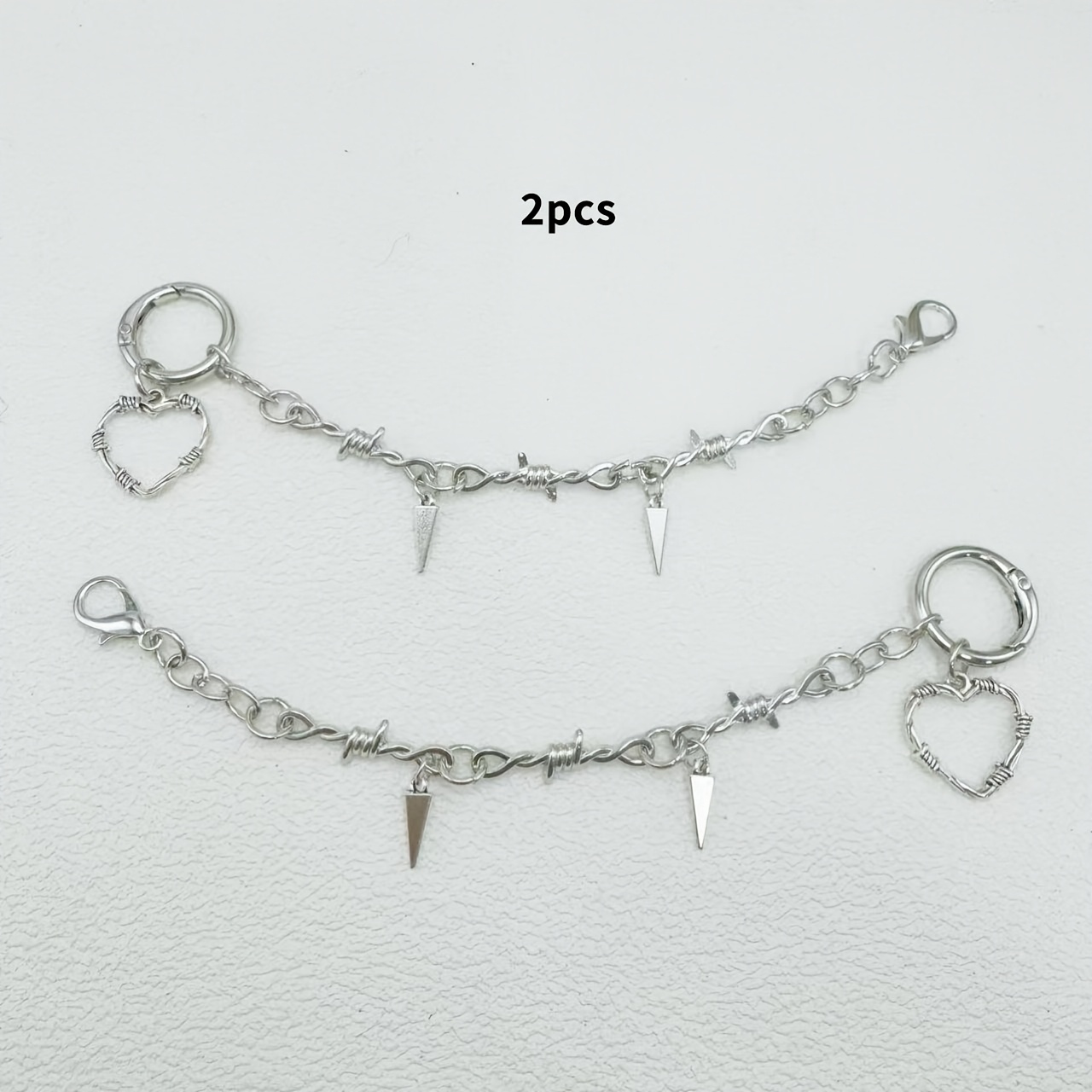 E-shop 2 Stück Herz-Anhänger Schuhketten, DIY Schuhdeko-Accessoires, Abnehmbare Schuhornamente, als Geschenk für Neujahr, Weihnachten Schulbeginn