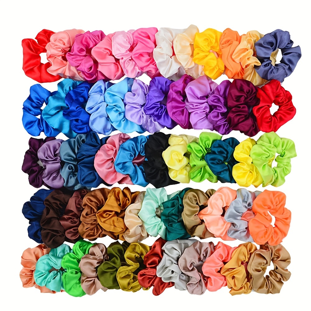 

15pcs/20pcs/30pcs/40pcs Silk Large Ring Hair Ring Ponytail Fixer Hair Vintage Hair Band Accessories Suitable For Women's Hair Accessories