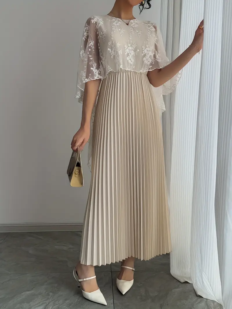 womens elegant romantic pleated dress date fashion sweet Product details 3