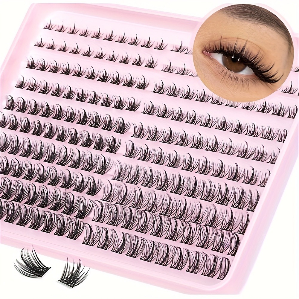 

240pcs Eyelashes Kit - 8-16mm D , Hypoallergenic Diy For A Fluffy &