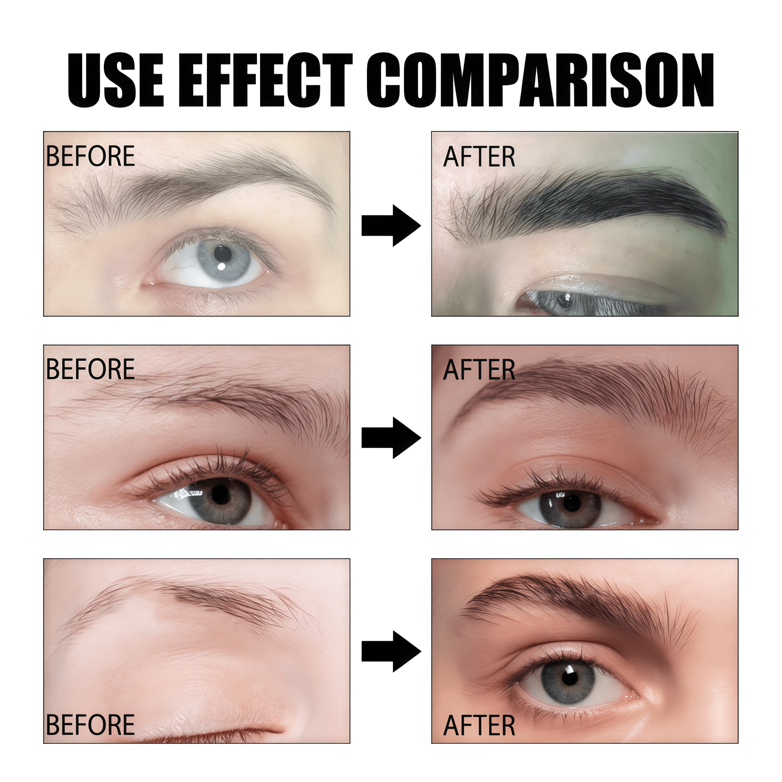 Eyebrow Nourishing Essence, Thickening and Lengthening Eyelash Serum for Sparse or Broken Brows - Unisex Formula with Natural Ingredients to Promote Growth. Waterproof & Long-Lasting Wild Brow Enhancer that Adds Length/Volume in a Low Allergy Risk Design (Fragrance Free). Suitable Even Sensitive Light Beige