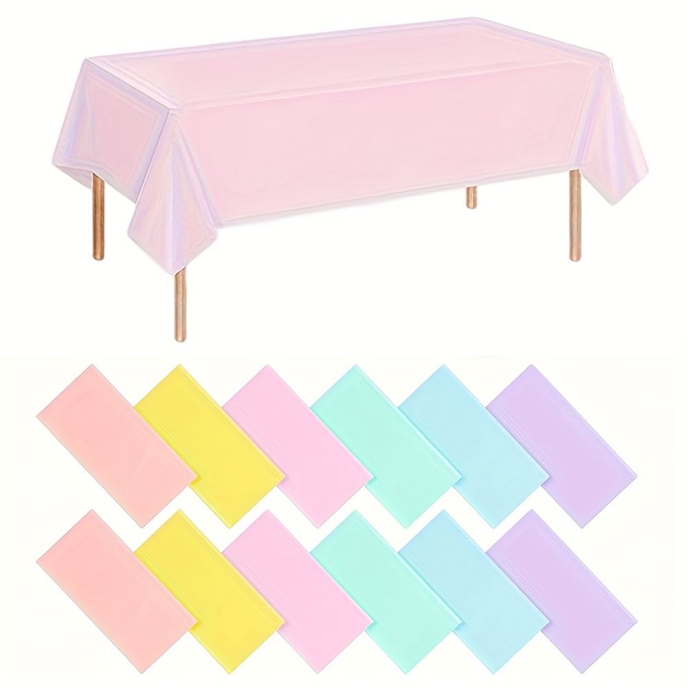 E-shop 2er-Set Sommerliche bunte Tischdecken Einweg-Rechteckige Tischdecken 54 x 108 Zoll Geeignet für Hochzeiten, Hochzeitsdekorationen,