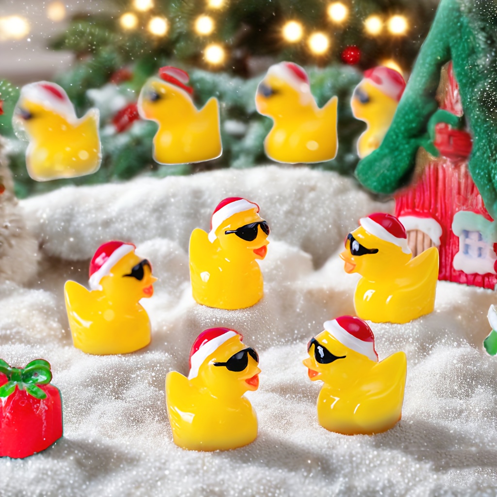 

30 Christmas Figurines - Ducks , Miniature Garden Ornaments, For Diy Crafts, Decorations, Universal Accessories