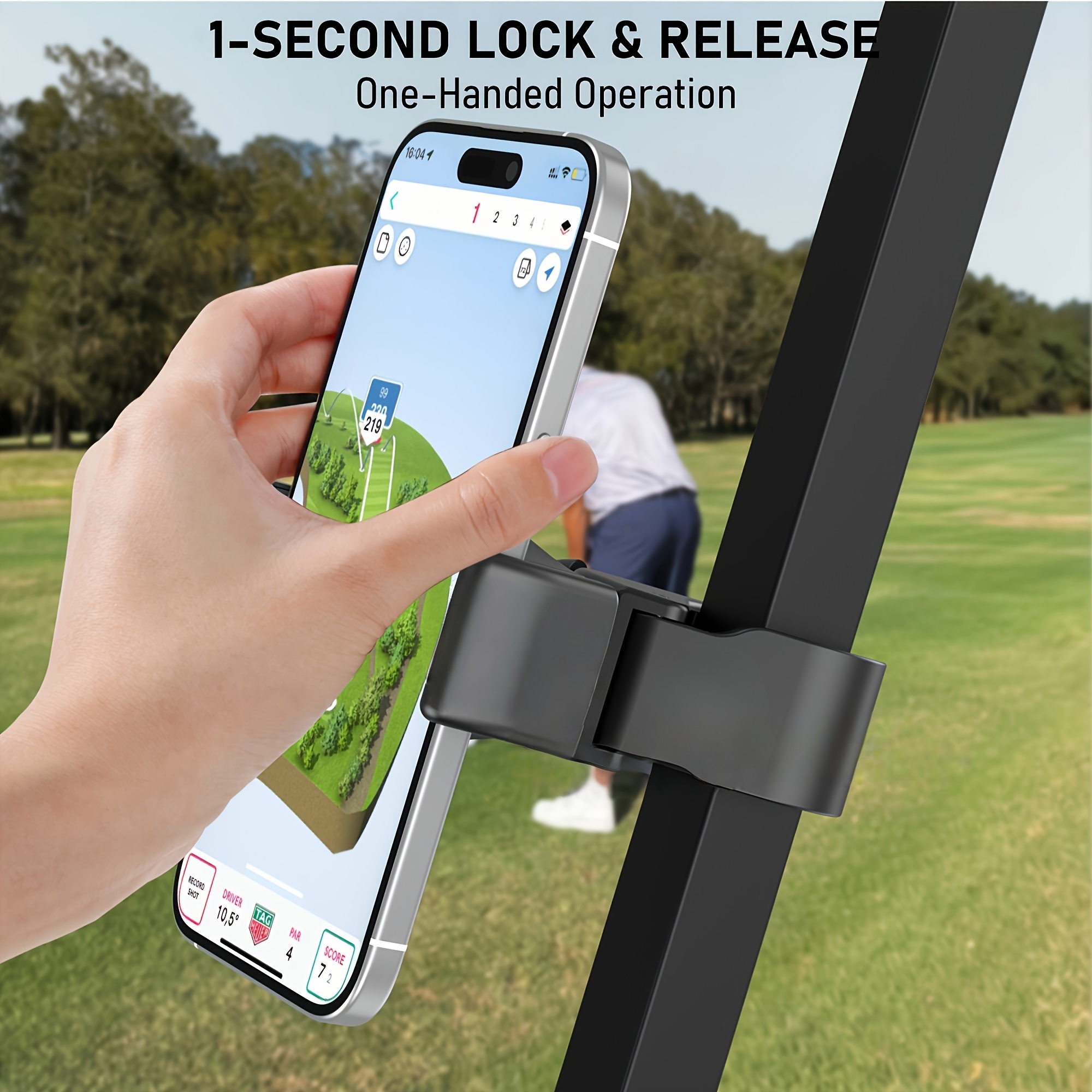 TEMU Golf Cart Phone Mount, Stroller Phone Mount. Suitable For Iphone 12-17 And 4-7 Inch Smartphones, 360-degree Rotating Dashboard Mount, No Base