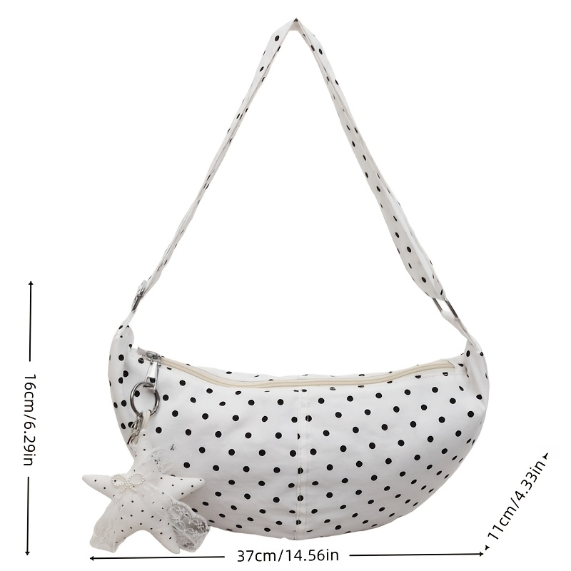 Polka Dot Star Pendant Dumpling Crossbody Bag_voghion.com