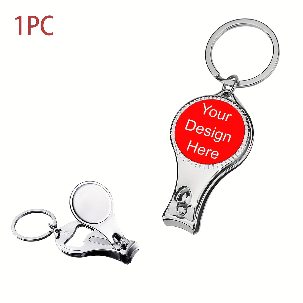 TEMU Customized Nail Clipper Keychain, Personalized Photos, Custom Logos, Suitable For Wedding Gifts, Party Favors, Corporate Marketing, In 1pc Or