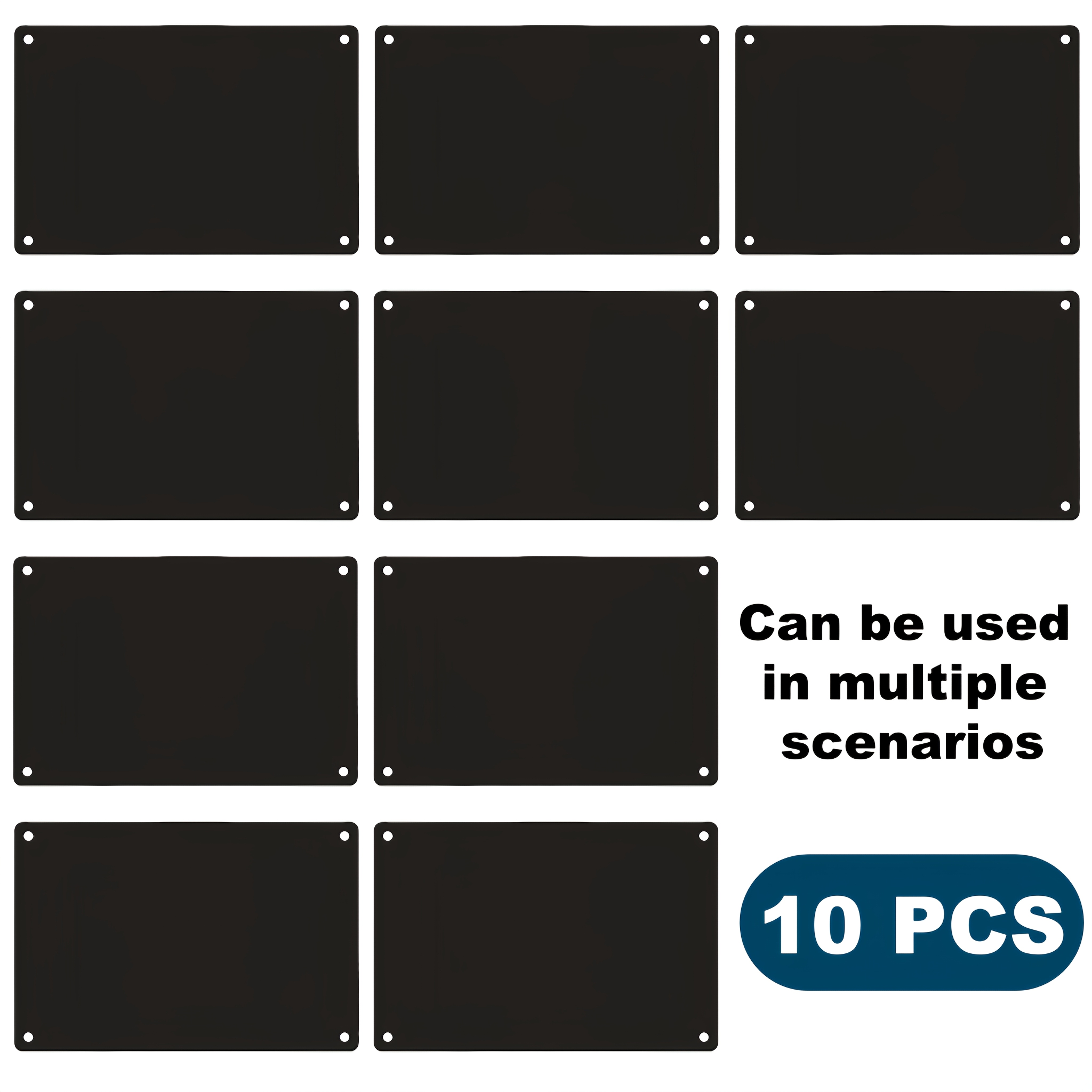 E-shop 10er-Pack schwarze Aluminium-Schilder, UV-druckbar lasergravierbar, DIY-Namensschilder, Geräteschilder, Türschilder, Lageretiketten,