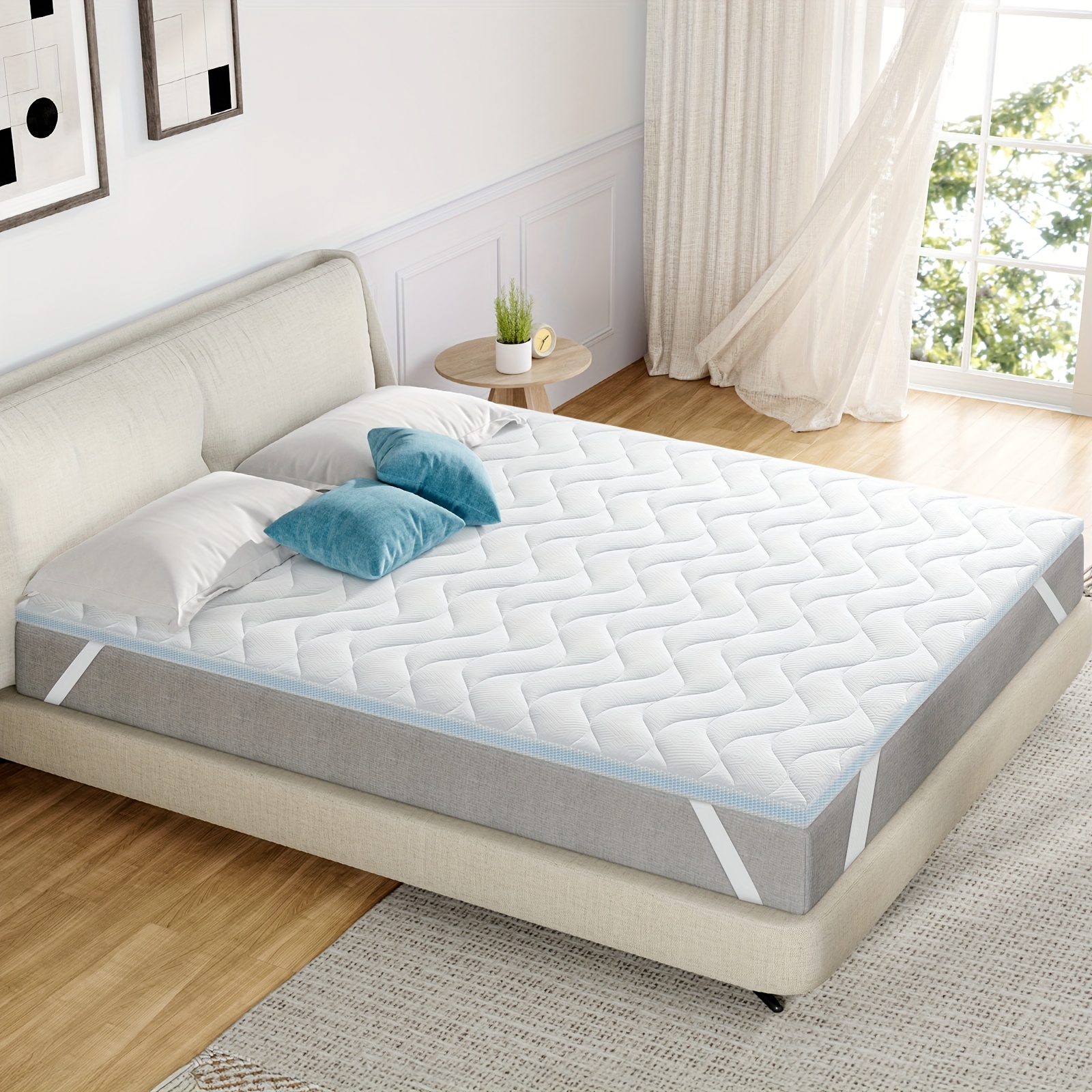 TEMU Bedstory 10CM O 7.5CM O 5CM Protector de Colchón, H3 y H4 Gel Espuma Fría, Transpirable, Lavable, de Malla 3D Removible, Protector de Colchón