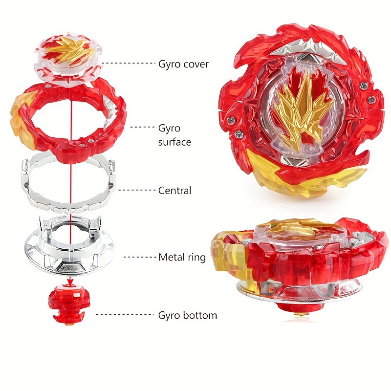 Top Beyblades Set B 203 1 Red B 203 2 Blue with Dual Launcher Plastic Spinner Toy for Teens 14 Competitive Spinning Game Kit