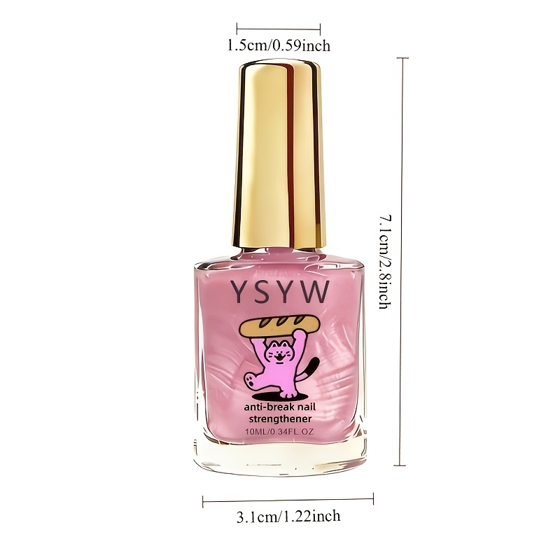 Ysyw 10ml Pink Nail Hardener, Natural Drying Quick-dry Easy To Apply Long-lasting Glossy, Suitable For Fragile Or Soft Nails Spring Summer Essential