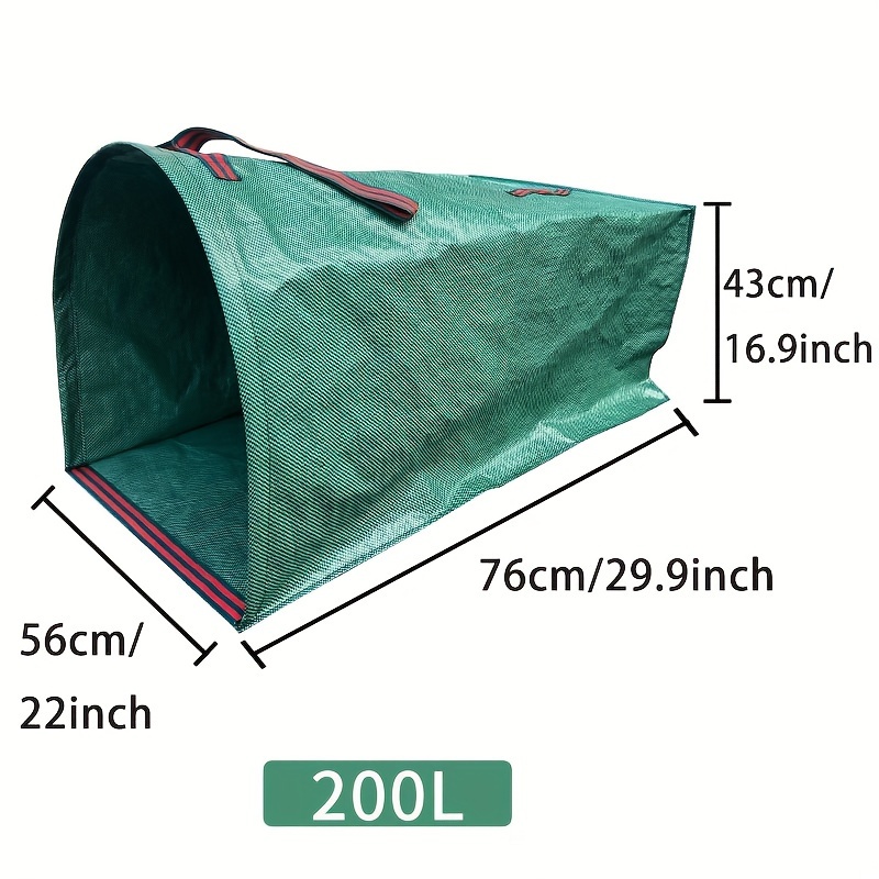 TEMU 1pc Material Reusable Yard Waste Bags - 150l & 200l Half Circle Leaf Collection Bins