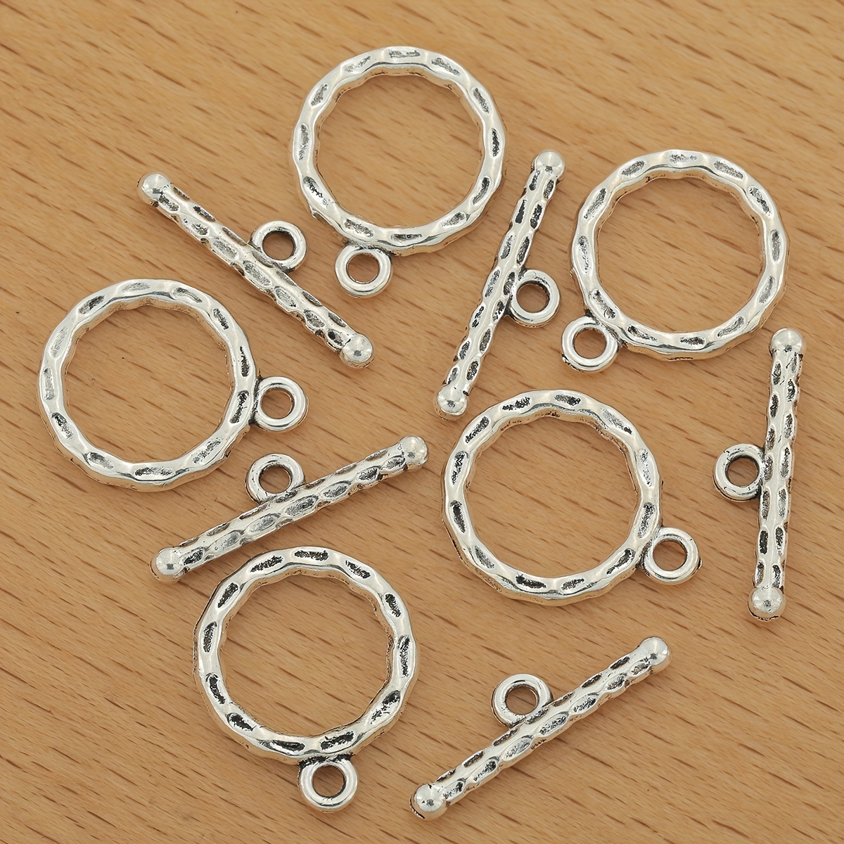 Image of 10 Sets Ot Diy Bracelet Necklace Hip Hop Chain Accessories Alloy Embossed Single Letter Strap Buckles For Jewelry Making Supplies