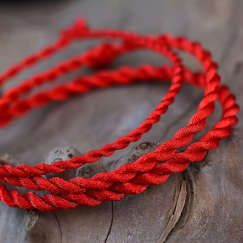2pcs Handmade Red String Bracelet Anklet Set, Zodiac Lucky Gift