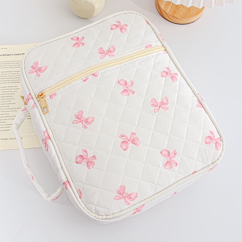TEMU Cover Case For Women,portable Makeup Bag,large Tote Bags Organizer Quilted Carrying Case For Girls, Study Supplies Accessories Gifts For Women