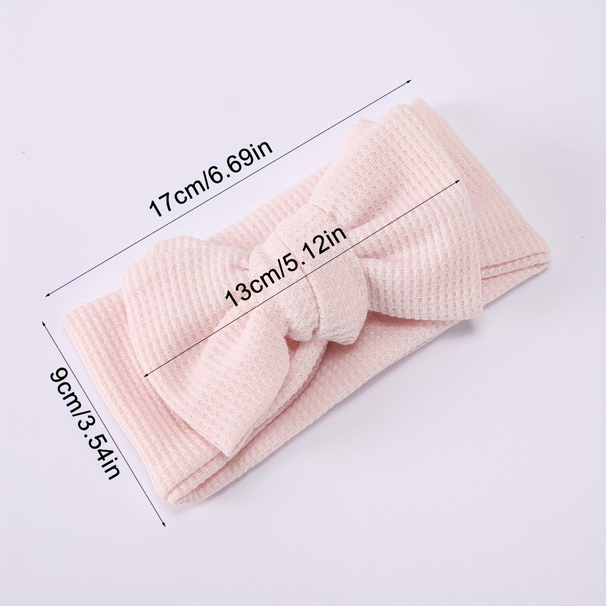Image of 1pc Of Pink Knitted Headband With A Large Bow For Baby Girls, Elastic Hair Accessory.
