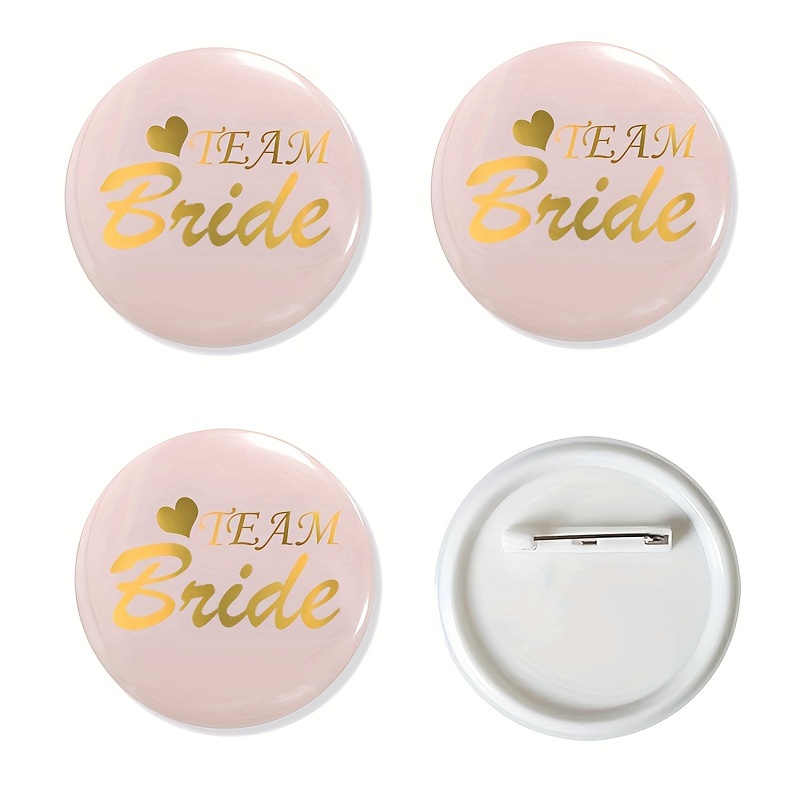 

12pcs 'bride To Be' Badges - Perfect For Bachelorette & Hen Parties, Metal Team Bride Accessories