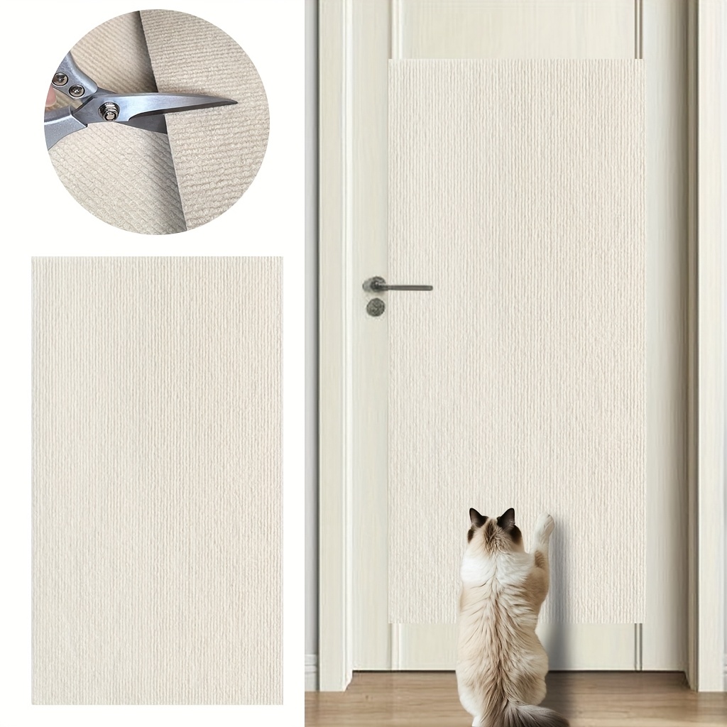 TEMU Self-adhesive Cat Scratching Mat - Scratch-resistant Felt & Durable Polyester Multi-cat Climbing Mat For Walls, Furniture, Indoor Cats -