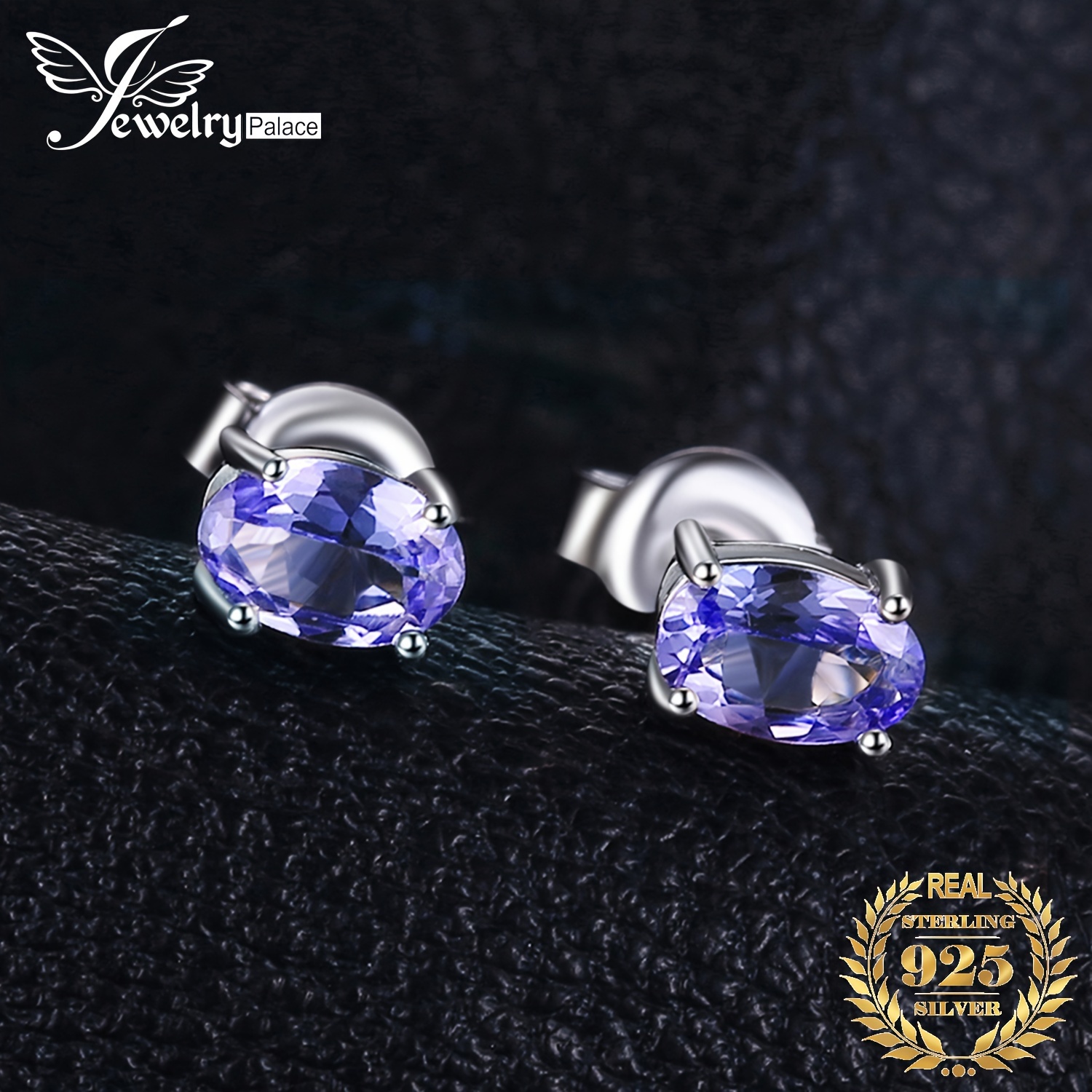 

1pair 925 Sterling And Simple Oval Cut Natural Gemstone Silver Stud Earrings For Women For Daily Decoration