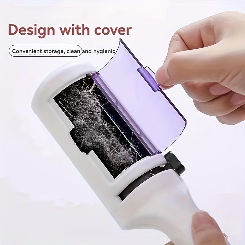 TEMU Manual Lint Remover Roller - Reusable, With Cover, Plastic Handle - Furniture, Carpet, Clothing - Pet Owners - Easy-to-use, No Electricity Needed, Removes Fur - Fur-, Effortlessly!