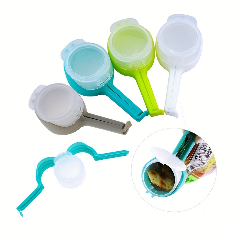 1pc Multifunctional Food- Valve - Airtight Moisture-proof Sealing Clip & Dispenser For, Snacks, Rice, Pasta - Fit For Bags/packets, Durable Plastic One-handed Operation (green//white)