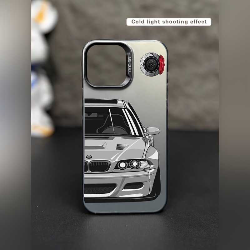 

Acrylic -themed Reflective Car Design Case For Iphone With Laser Silver Finish, Shock-absorbing Protective Cover