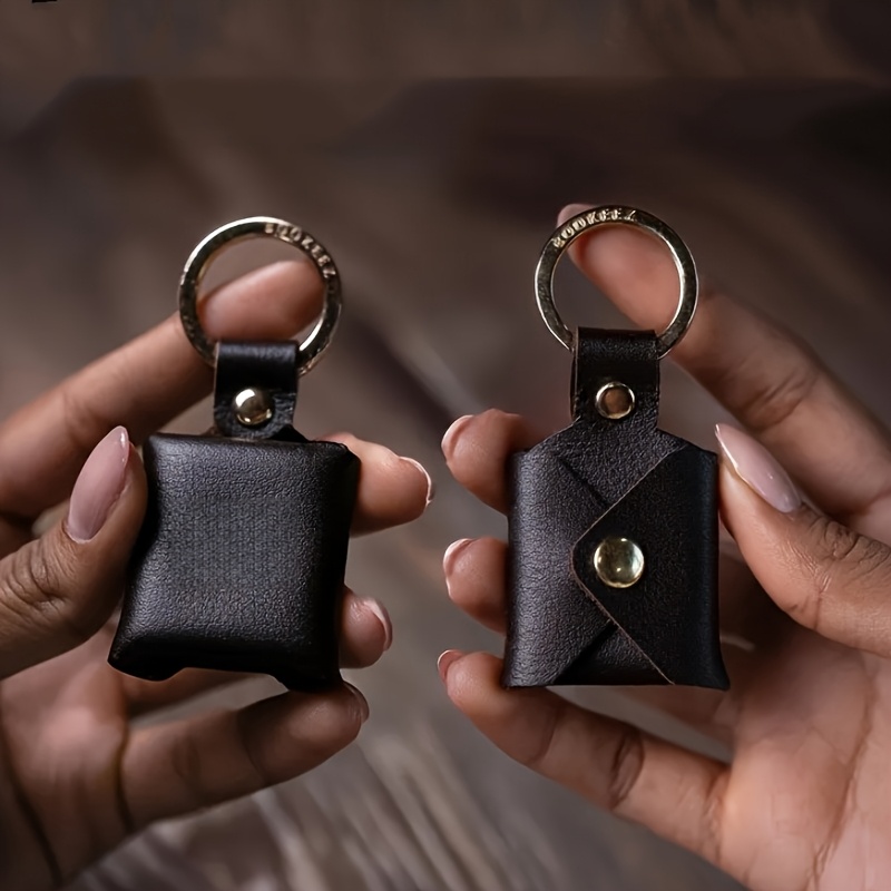 E-shop Individueller Foto-Schlüsselanhänger, Mini faltbarer PU-Leder Fotorahmen Schlüsselring, Personalisierter Drei-Foto-Geldbörsen-Schlüsselanhänger,