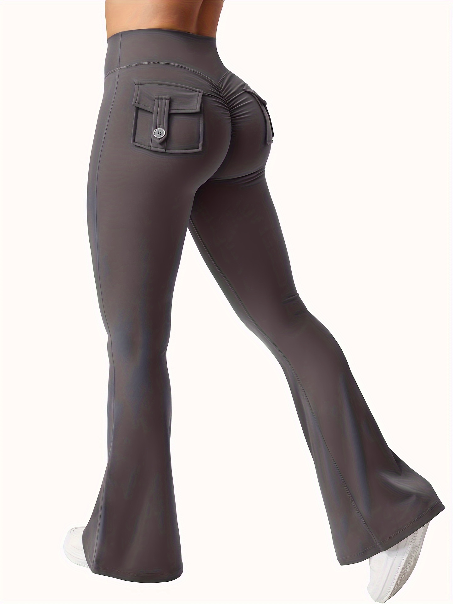New Women'S Casual Loudspeaker Yoga Pants Training Loudspeaker Pants High Waist Work Clothes Belt Pocket Sportswear - Image 4