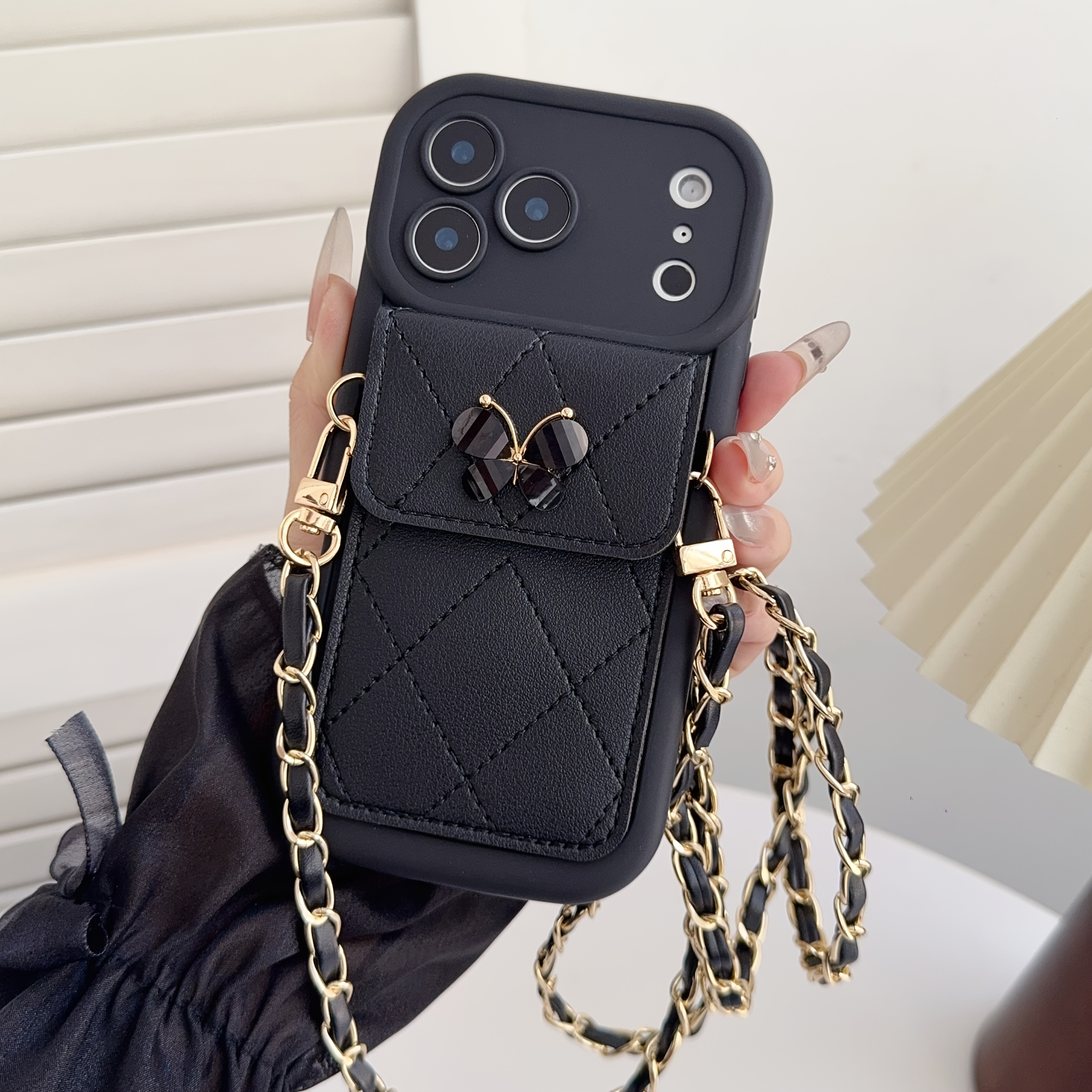 TEMU Coque de téléphone - Nouveau sac à carte Lingge papillon adapté pour coque de téléphone Iphone