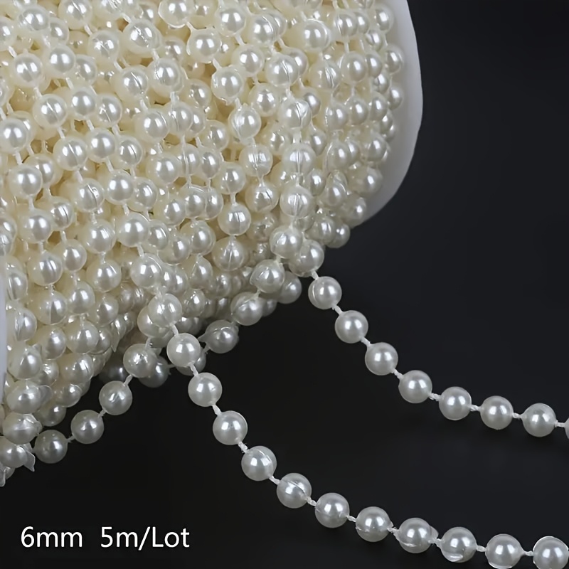 

3mm/6mm/10mm Pearl Beads, Round Plastic Craft Rope, Wedding And Christmas Decoration Artificial Pearl Wreath, Sewing, Knitting, Embroidery And Craft