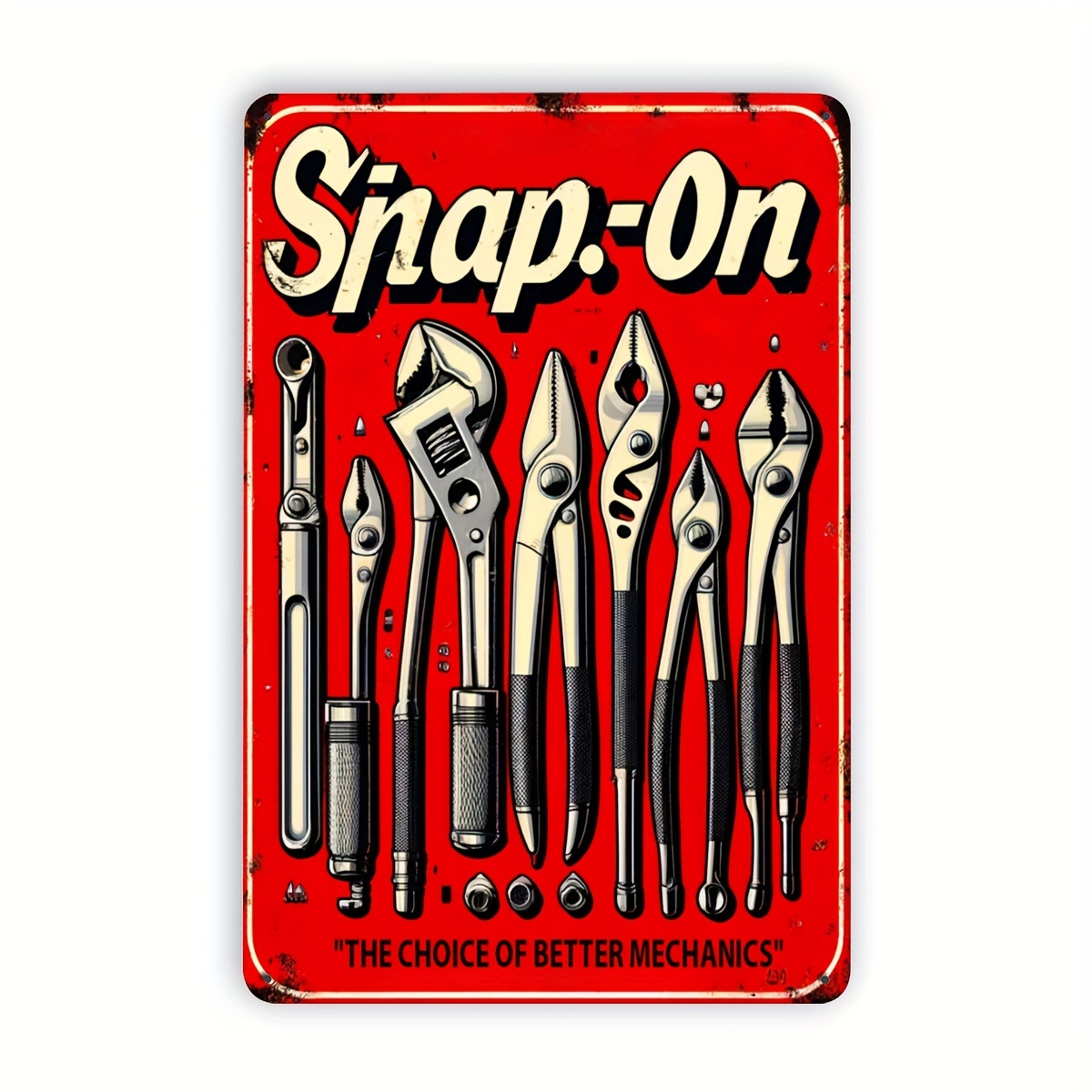 

Vintage Garage Metal Sign: Snap-on - The Choice Of Better Mechanics - 8x12 Inches - Material - Perfect Gift For Car Enthusiasts And Mechanics