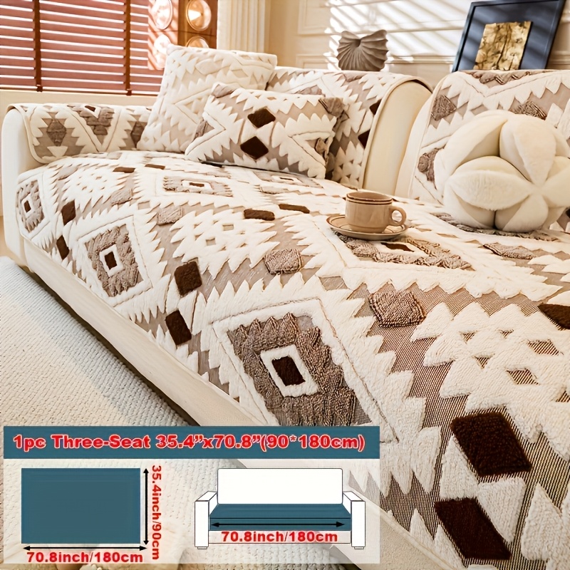TEMU A Single Thick Plush Sofa Made From Pet-friendly Material, Featuring A Non-slip Design And Machine-washable Protective Cover, Ideal For
