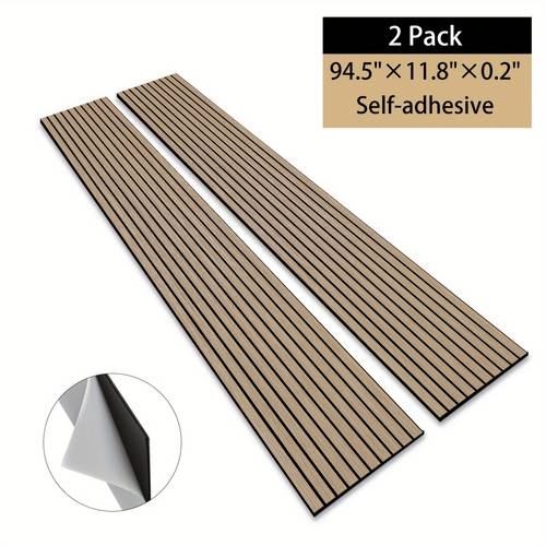 2pcs extra long acoustic wall panels with self 94 5 x 11 8 used for indoor wall and ceiling decoration without tools lightweight and easy to cut suitable for home theaters living rooms bedrooms etc