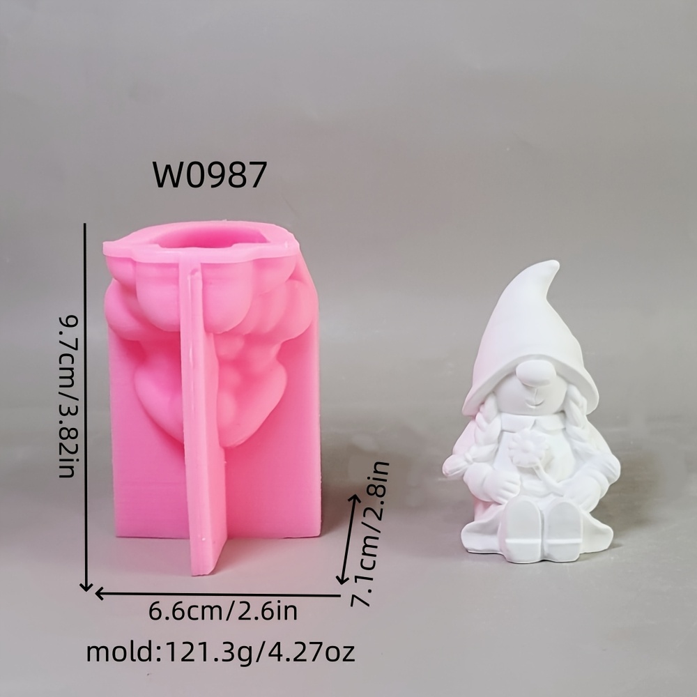 Image of Resin Casting Molds For A Standing And Sitting Female Gnome Figurine, Silicone Molds For Candles, Plaster Decorations, And Home Decor Epoxy Resin Molds 121.3 W0987