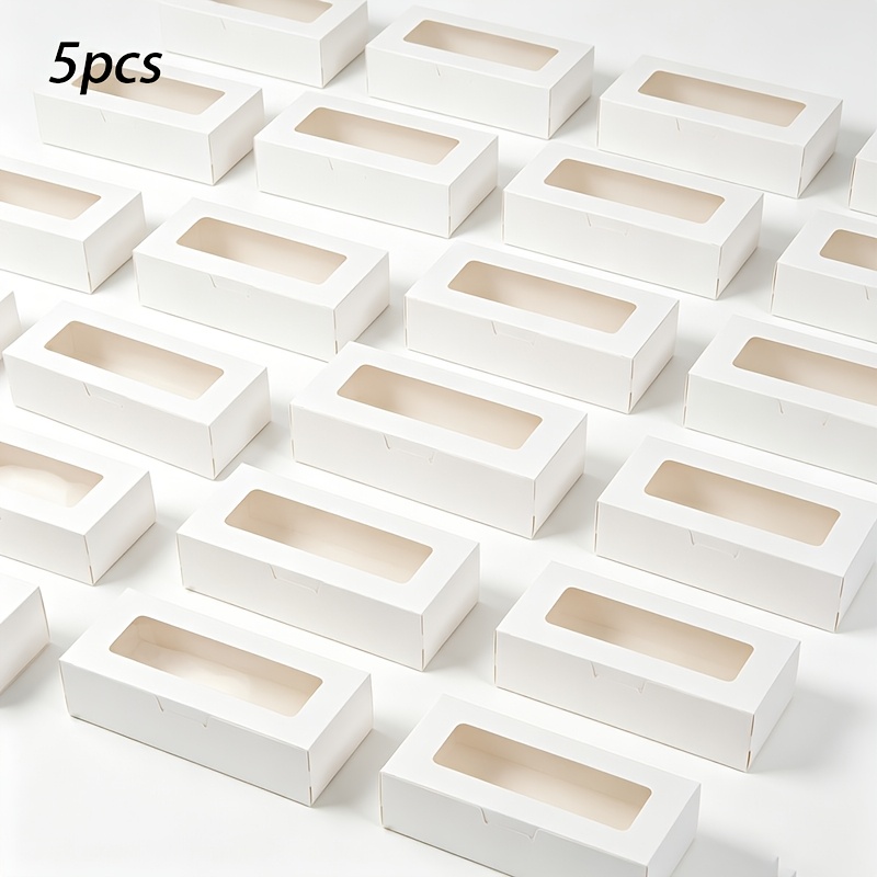 TEMU Caja de Envoltura de Regalo 5/20 piezas, Caja de Papel Rectangular con Ventana para Exhibición, Caja de Regalo de Accesorios de Decoración Hecha