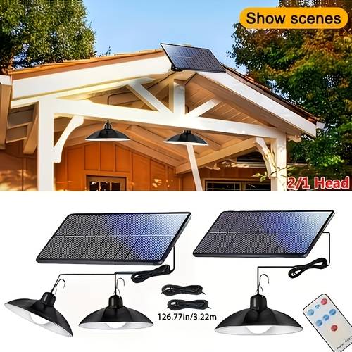 solar powered indoor outdoor use led battery operated hanging lamp dusk to dawn sensor multiple high brightness auto on ip55 waterproof 2000 suitable for barns gazebos shops garages